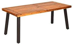 Amazon Com Giantex Patio Dining Table With Umbrella Hole Outdoor Picnic Table For Backyard Garden In 2020 Patio Dining Table Outdoor Picnic Tables Rectangular Table