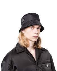 Black Re Nylon Bucket Hat Prada