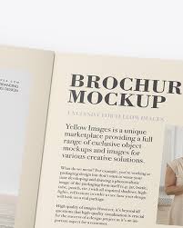 Two A4 Brochures Mockup In Stationery Mockups On Yellow Images Object Mockups