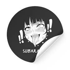 Ahegao Face Anime Manga Hentai Girl Subarashii Apparel Stickers Round  Sticker 2 x 2 Black sold by Motorbike Florinda 