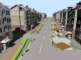 Residential Street 3d Model 3ds Max Files Free Download Modeling 38306 On Cadnav 3d Model 3d Architectural Visualization Model