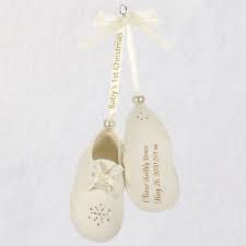 Baby S First Christmas Booties Porcelain Personalized Ornament Personalized Ornaments Hallmark