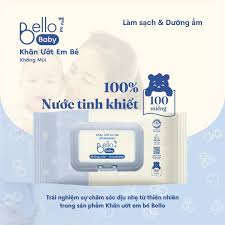 Khăn ướt Bello 100 tờ cho bé - tinh khiết 100% (Không mùi)