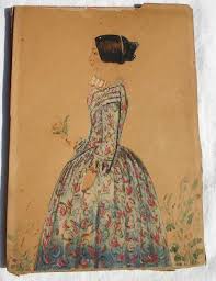 1012 Great Ca 1830 Folk Art Full Length Profile Portra Lot 1012 American Folk Art Antique Folk Art Art