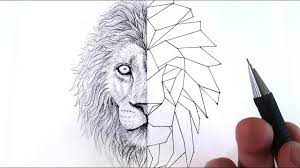 Comment dessiner un Lion style : géométrique ☯ (TUTO) ☯ - YouTube