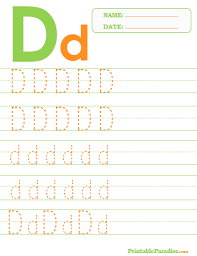 printable letter d tracing worksheet