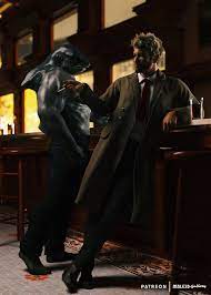 John Constantine and King Shark at the bar | Male 3D Gallery