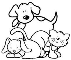 Disegno Di Cane Gatto E Coniglio Da Colorare Per Bambini Con Mandala
