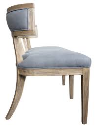 Canvas And Wood Curved Dining Bench Mecox Gardens