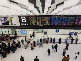 Airport terminal check-in area