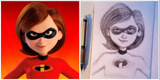 Here is a drawing I did of Helen Parr from the Incredibles. Feel free to  discuss what you likeddisliked about her character in the new movie :  rPixar