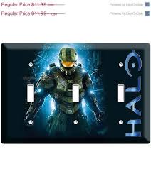 Halo 4 Master Chief Triple Light Switch Cover Wall Plate Children Gamer Boys Video Game Room Man Cave Garage Video Game Bedroom Video Game Room Kid Room Decor