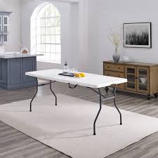 We have improved quality control processes of folding in half table to ensure each export qualified product. Mainstays 6 Foot Fold In Half Table White Granite Walmart Com Walmart Com