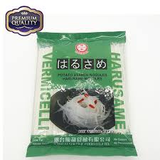 Harusame noodles are thin, translucent japanese noodles, slightly thicker than glass noodles but still almost as thin as hair. Potato Harusame