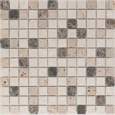 Pro karton = 149,59 €. Natursteinmosaik Quadrat Kronos Travertin Beige Noce Marron Emperador Getrommelt 30 5x30 5 Cm Mosaikfliesen
