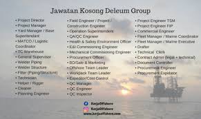 Jobcari.com | jawatan kosong terkini. Jawatan Kosong Dan Temuduga Terbuka Deleum Berhad