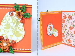 Quilled peach blossom greeting card. Quilling Quilling Easter Card Simple Handmade Greeting Card Making For Easter Quilling Easter