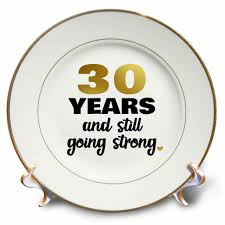 30th wedding anniversary gifts for her. East Urban Home 30 Years Still Going Strong Thirtieth 30th Wedding Anniversary Gift Porcelain Decorative Plate