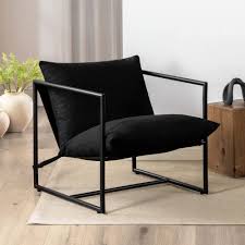 Amazon.com: ZINUS Aidan Sling Accent Chair, Metal Framed Armchair with  Shredded Foam Cushioning, Black : Home & Kitchen