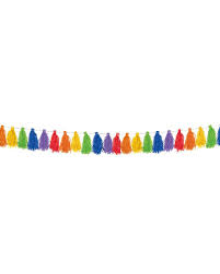 regenbogen puschel girlande 3m partydeko horror shop com girlanden partydeko bastelabend