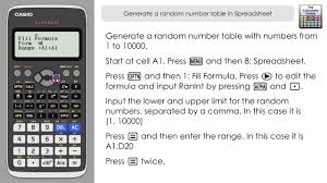 Generate A Random Number Table On Casio Classwiz Using Spreadsheet Fx 99 Solving Linear Equations Differentiation Math Math Formulas
