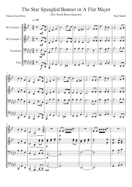 House of the rising sun: The Star Spangled Banner In A Flat Major Sheet Music For Trumpet In B Flat Trombone Tuba Mixed Quartet Musescore Com