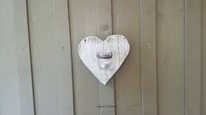 Romantic Wall Decoration Heart With A Light A Tea Light Holder A Vintage Deco A Wall Lighting A Glastee In Shabby Chic Style Handmade Shabby Chic Stil Vintage Deko Wandlicht