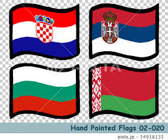 The used colors in the flag are blue, red, white. Hand Drawn Flag Icon Croatian Flag Serbia Stock Illustration 54918135 Pixta