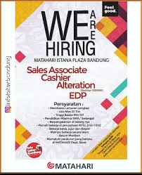 Proses magang di kppu dibuka secara virtual dengan metode daring. Lowongan Kerja Matahari Istana Plaza Bandung Maret 2019 Info Loker Bandung 2021