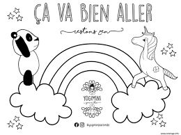 Coloriage Ca Va Bien Aller Arc En Ciel Avec Licorne Et Panda Dessin Covid 19 Coronavirus A Imprimer