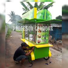 Berikut detail ordernya ukuran gerobak 150 x 60 x 200 cm material rangka utama besi holow ,body plat esser. Aneka Model Gerobak Kebab Unik Profesor Booth