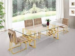 Free shipping for many items! Pierre Gold Glass Dining Table Gate Furniture