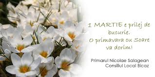 In vremuri stravechi, pe 1 martie, un ghiocel frumos alb si dragut a iesit de sub zapada in padure. Primarul Nicolae SÄlÄgean Èi Cl Bicaz Felicitare De 1 Martie C