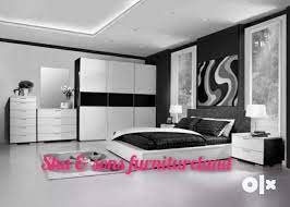 Electric bed soft black white set head wood motor pse box gray style modern furniture adjustable. New Plywood Bedroom Set Black N White Bedroom Furniture Beds Wardrobes 1618717892