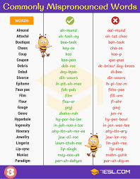 Mispronounced Words 180 Commonly Mispronounced Words 7 E S L Learn English Words English Pronunciation Learning English Vocabulary Words