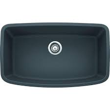 Cinder, cafe brown, anthracite, biscotti, truffle Blanco 441770 Diamond Granite Composite 33 1 2 Inch Kitchen Sink In Metallic Gray