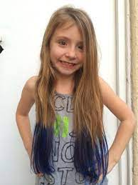 Dip Dye Tutorial How To Dye The Ends Of Your Hair Of Your Child S Hair Blue Hair Dyed Tips Colored Hair Dyed Hair Blue Colored Hair Tips Dip Dye Hair