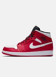The New Air Jordan 1 Mid Chicago Is Red Hot Jordan 1 Mid Sneakers Nike Air Force Sneaker