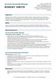 Accounts receivable clerks are responsible for collecting payments from clients against goods and services delivered. Accounts Receivable Manager Resume Samples Qwikresume