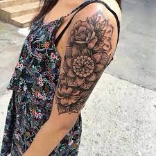 Mandala Peony Flower Mandala Tattoo Sleeve Unique Half Sleeve Tattoos Shoulder Tattoo