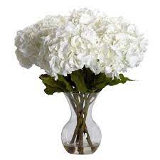 See more ideas about silk hydrangeas, hydrangea, silk flowers. Nearly Natural 23 In H White Large Hydrangea With Vase Silk Flower Arrangement 1260 The Home Depot
