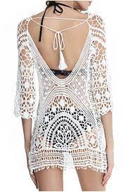 Ayliss Womens Beachwear Floral Lace Crochet Swimsuit Bikini Cover Up Tunic Top White One Size At Amazon W Beachwear For Women Crochet Swimsuits Swimwear Cover