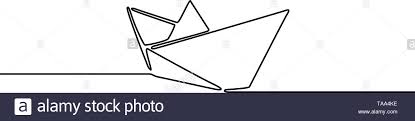 Durchgehende Linie Zeichnen Einfache Papier Schiff Vector Illustration Stock Vektorgrafik Alamy