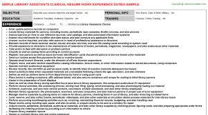 library assistants clerical cv resume