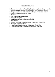 Common core state standards browse and download resources, units and lessons by curriculum code or learning area. Applying English Songs In Teaching Vocabulary And Grammar To Students Grade 6 In Loc Thinh Secondary School