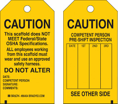 .for safety harness inspection safety harness monthly inspection record confirmed by : Brady Caution Tag 5enz5 86574 Grainger
