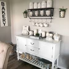 Modern Farmhouse Dining Room Console Table Rae Dunn Display Buffet Table Gray Paint Sherwi Dining Room Console Dining Room Console Table Dining Room Layout