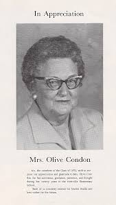 Mother of Jackie Condon (Class of '71) Susanna "Sue" Day Condon, 89, of  Monmouth, IL, formerly of Chicago Heights, IL, passed away Wednesday,  September 27, 2017, at Courtyard Estates in Monmouth, IL.
