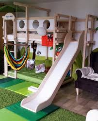 Children S Room Loft Bed With Slide And Swing My Blog Bed Blog Childrens Loft Room Slide Swing In 2020 Bed With Slide Childrens Loft Beds Baby Room Themes