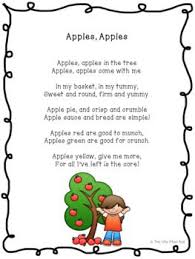 Fall Autumn Freebie Apples Apples Poem Kids Poems Preschool Action Songs Elementary Poetry